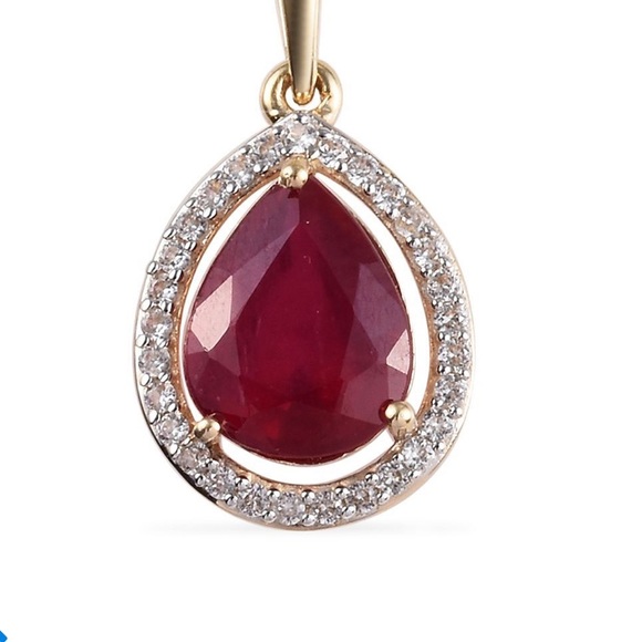 ♥️10K Yellow Gold Genuine Ruby Pendant♥️ - Picture 9 of 13